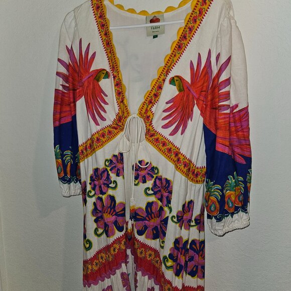 Farm Rio Off-White Vivid Garden Maxi Dress size L - Picture 10 of 11